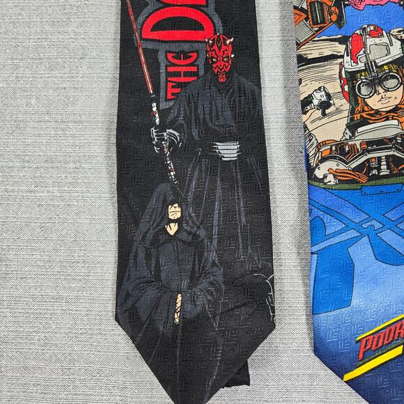 PAIR Ralph Marlin Star Wars 1999 VTG Neck Ties Sith Dark Side Race to Freedom - Picture 2 of 9